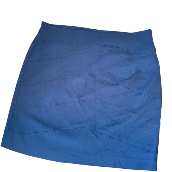 Soulmates Dark Blue Straight Pull On Pencil Midi Skirt - Picture 3 of 9